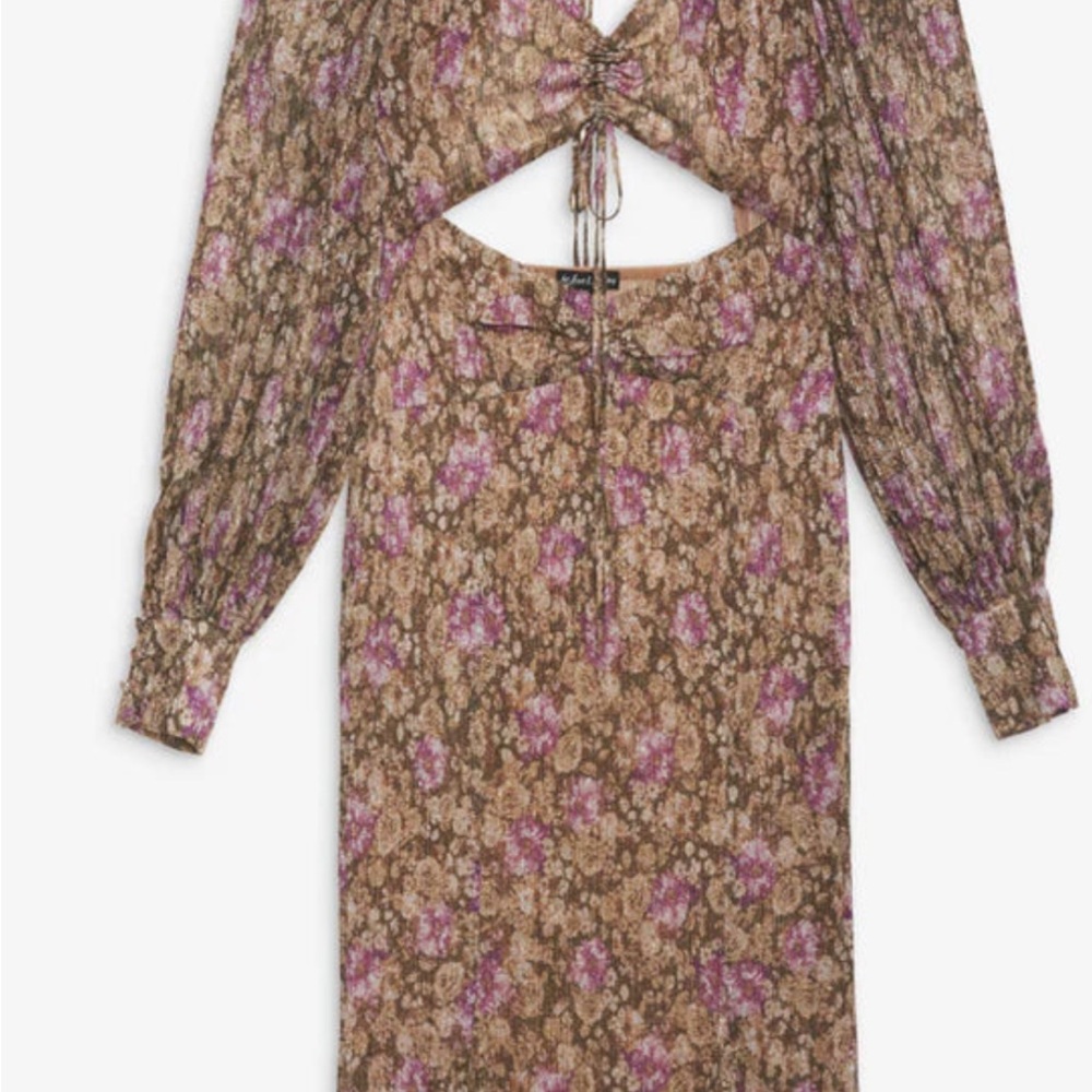 For Love and Lemons Wynne long sleeve maxi dress NWT metallic - Picture 13 of 15